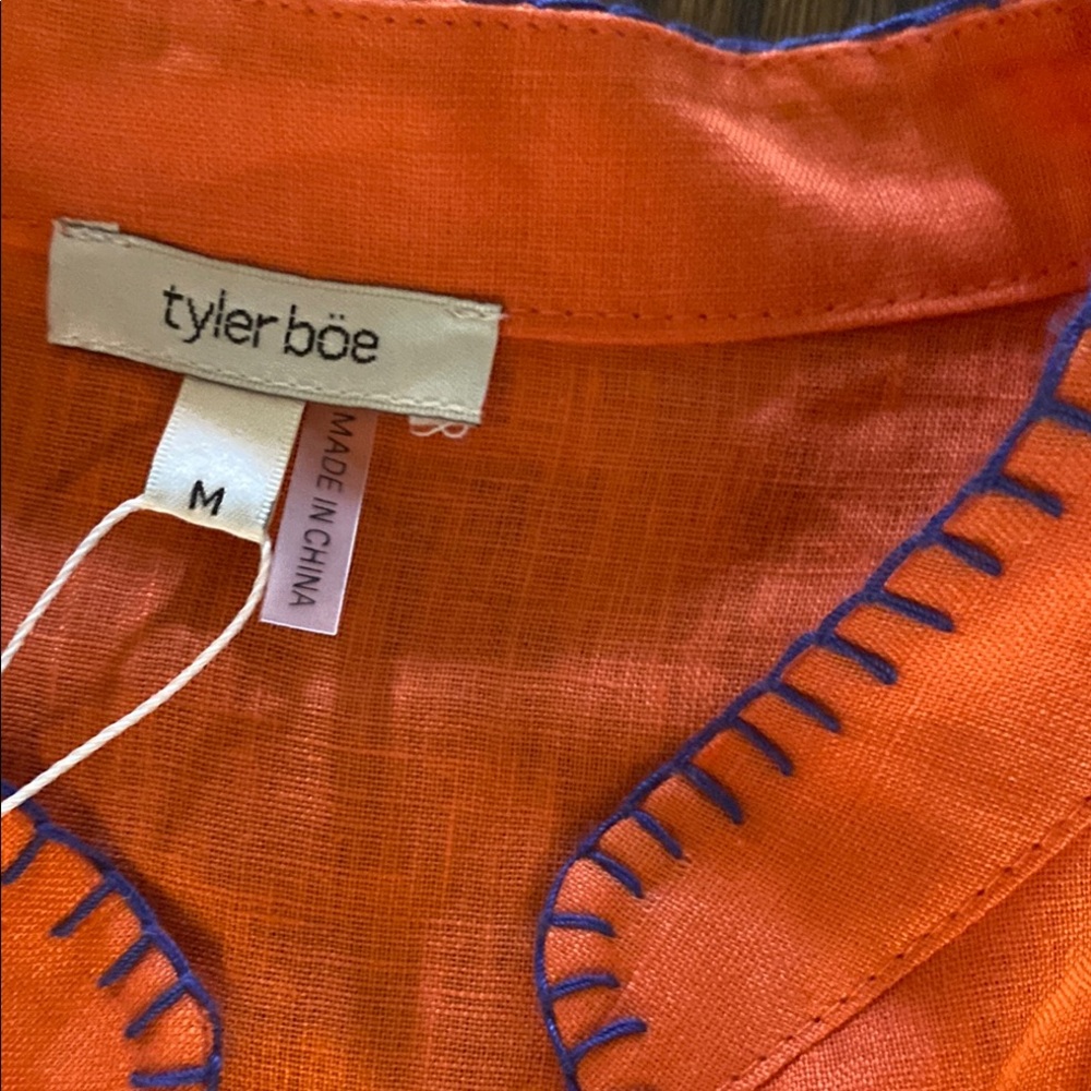 Tyler Boe Tiger Lily Dress with Blue Embroidery - Picture 5 of 10